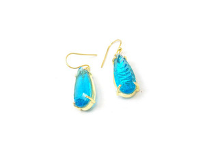 925 Sterling Silver <b>Blue</b> <b>Topaz</b> Quartz Gemstone 18K Gold Plated Trendy Handmade Fashion Hoop <b>Earring</b> Set for Jewelry Making - Product Image 4