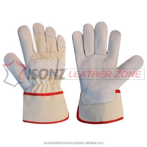 Guantes de Seguridad para Trabajo con Cuero, Duraderos, Transpirables, Antideslizantes, Sin Látex, de 10 Pulgadas - Product Image 1