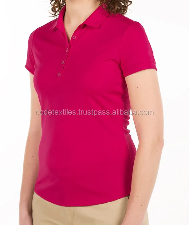 女性のための新しいゴルフクラブドライフィットポロシャツデザインゴルフポロシャツ新しいデザインの女性
