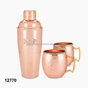 Martelé En Cuivre Pur En Métal Ensemble de Bar - Product Image 1