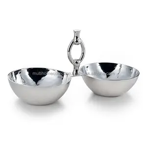 At Affordable Prices Kitchenware Dish <b>Bowls</b> <b>Mixing</b> and Pudding <b>Bowl</b> Stainless Steel Hand Hammered 2-<b>Bowl</b> <b>Set</b> With Ring - Product Image 1