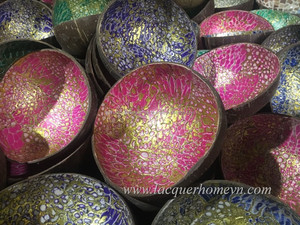 Vente de produit de dessus de bol peint écologique vietnamien meilleure qualité coquille d'oeuf coquille de noix de coco bol noix de coco personnalisé - Product Image 5