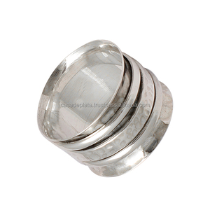 Bague plaquée argent Bague unie en argent sterling 925 Bague design dernier cri pour unisexe. Grossiste Fabrication Par CASA DE PLATA. - Product Image 4