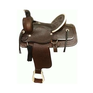 Fournisseurs et fabricants de confiance fournissent un arbre en bois/plastique de selle de cheval de baril occidental en cuir marron foncé de qualité supérieure - Product Image 2