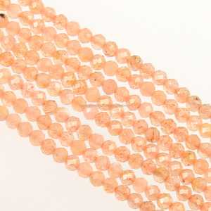 Cuentas para la fabricación de joyas Sparkle Fire Sunstone Faceted Rondelle Micro Beads 2 mm AAA Quality 13 "Strand Wholesale, Crystal Beads - Product Image 6