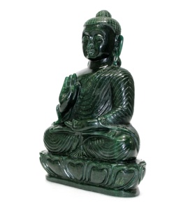 Estatua de Buda Aventurina verde, estatua tibetana india, talla - Product Image 2