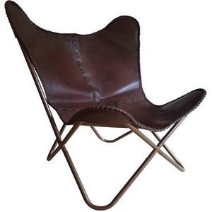 Asiento de cuero con Base de Metal Industrial, silla de mariposa - Product Image 5