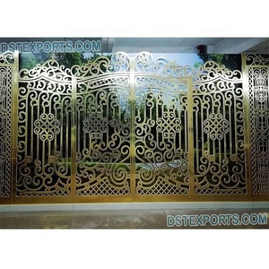 Marco de Panel de puerta dorada para boda, soporte de Metal para decoración asiática, elegante - Product Image 1