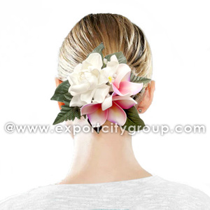 ดอกไม้โฟมรูปดอกลีลาวดีอุปกรณ์เสริมแฟชั่นฮาวายงานแฮนด์เมดพร้อมใบไม้ผ้าสำหรับตกแต่งสวนและบ้าน - Product Image 6