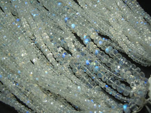 Perles de pierre de lune arc-en-ciel 3-7MM Rondelle à facettes pierre de feu bleue en vrac en gros pas cher - Product Image 3