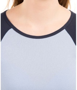 T-shirts en coton respirant écologiques pour femmes grande taille, à manches raglan 3/4, col rond, décontractés, personnalisés en gros, avec impression décorative - Product Image 5