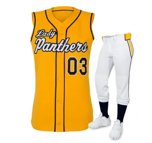 Concevez votre propre logo d'uniformes de baseball et de softball personnalisés uniforme de baseball à boutons personnalisé et bon marché d'université par sublimation