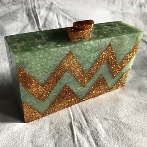 กระเป๋าคลัทช์ทำมืออินเดียสำหรับผู้หญิงและเด็กผู้หญิงมีซับในอะคริลิคแวววาว - Product Image 6