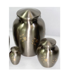 Urnas de cremación para mascotas biodegradables de diseño de BTC Metal de alta calidad con acabado de latón mate Estampado colorido para cenizas de adultos - Product Image 6