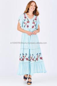 ชุดเดรสแม็กซี่ปักลายดอกไม้สไตล์โบฮีเมียนสุดชิคสไตล์โบฮีเมียนปักลายดอกไม้สุดหรูใหม่ล่าสุด - Product Image 6