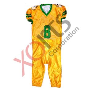 Uniforme de fútbol americano hecho a medida superventas, Material Premium de alta calidad, tamaño XL, patrón de números populares cortos para niños - Product Image 1