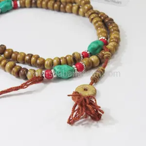 Collar de cuentas largas, cuentas de madera, borla, joyería islámica, mala oración - Product Image 1