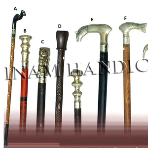 Bastones de madera con perilla de latón y mango de derby, bastón para caminar para ancianos, Canes de madera con perilla de latón y derby - Product Image 1