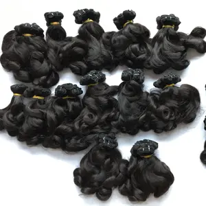 Rambut Bergelombang Fumi Bergelombang, Rambut Ditarik Ganda Super Panas Menenun Asia Virgin