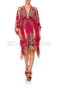 2019 <b>Plus</b> <b>Size</b> Women Wholesale Latest Boho Lady Embellishment Work Sexy Evening Digital Printed Short <b>Kaftan</b> - Product Image 2