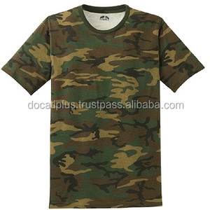 OEM Custom <b>Woodland</b> Camouflage T-Shirts for Men Breathable Jersey <b>Fabric</b> Plus Size Front Logo Garment Dyed - Product Image 5