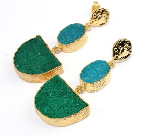 Pendientes de compromiso para mujer, joyería a la moda, color verde y azul cielo, colgantes de gota, diseño bohemio, aretes llamativos - Product Image 5