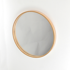 Natural Bentwood Frame <b>Round</b> Contemporary Decorative Wall Mounted <b>Mirror</b> - Product Image 3