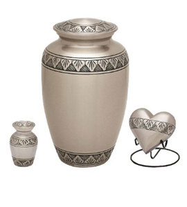 โลหะ Pewter ขนาดใหญ่ขายโลหะเคลือบพิมพ์สําเร็จรูปโคลนเผาไหม้พร้อมฐานของที่ระลึกงานศพโคลนเถ้ามนุษย์ - Product Image 4