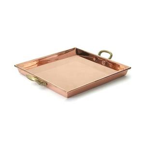 Fabricación confiable de bandeja de cobre de gran calidad con mango de latón Bandeja de servicio de metal de tendencia más para hoteles y restaurantes - Product Image 1