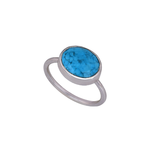 Oval shape Natural <b>Turquoise</b> Gemstone Solid 925 Sterling Silver <b>Ring</b> Fashionable <b>Ring</b> For Wedding Gift or Party For Unisex. - Product Image 2