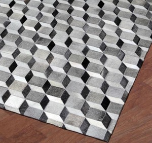 Alfombrilla de puerta de cuero de retales de piel de vaca de estilo único, alfombrillas lavables para puerta - Product Image 2