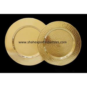 Plaque de charge ronde en métal blanc brillant pour mariage maison Tables à manger décoration vaisselle assiettes - Product Image 5