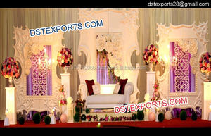 Panel de escenario de boda de fibra blanca moderna último telón de fondo decorativo para bodas con estilo decoración de boda india conjunto de escenario de Australia - Product Image 3