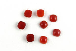 4 pares de cabujón suelto liso de 12mm, forma cuadrada de Calcedonia Natural naranja para la fabricación de joyas - Product Image 3