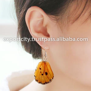 ต่างหูเรซิ่นรูปปีกผีเสื้อแท้สำหรับเครื่องประดับแฟชั่น งานแต่งงาน - Product Image 6