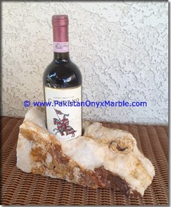 หินอ่อนบริสุทธิ์ผู้ถือขวดไวน์ชั้นวางหินหยาบธรรมชาติ - Product Image 5