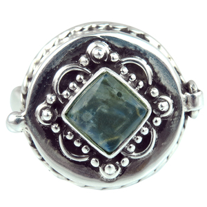 Anillos de Plata de Ley 925 con Piedra Lunar Blanca Arcoíris, Estilo Bohemio Cristiano, Engaste de Bisel, Certificado por Terceros - Product Image 2