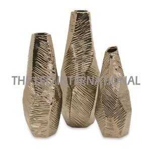 Ensemble de 3 Vase à fleurs décoratif en aluminium métal chambre salon bureau Vase de hall personnalisé personnalisé - Product Image 1