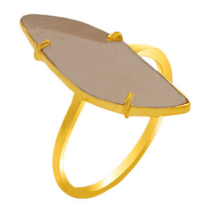 Handmade <b>Gold</b>-Plated 925 Sterling Silver <b>Ring</b> Fashionable Classic Style with <b>Rose</b> Quartz Gemstone for Weddings and Engagements - Product Image 1