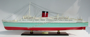 Modèle de bateau nautique en bois RMS CARONIA, artisanal, peint, décoration d'intérieur, cadeau original - Product Image 3