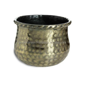 Maceta martillada con acabado en bronce, maceta de Metal de cuerda resistente y elegante, decoración grande para fiesta de boda - Product Image 5