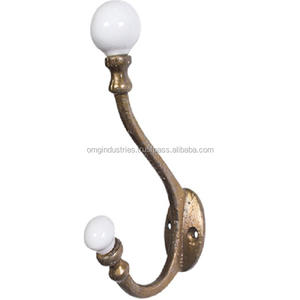 OMG Industries Top Sale Cast Iron Wall Mount <b>Coat</b> <b>Hook</b> with Decorative Ceramic Ball Wholesale Metal Hat <b>Hook</b> - Product Image 5