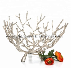 Plato de servicio de raíces de árbol frutal de diseño innovador dorado de Aluminio perforado para mesa de comedor fruteros decorativos - Product Image 5