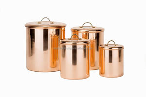 Hammered Copper <b>Canister</b> <b>Set</b> of 4 Pcs for Home Hotel Restaurant Use - Product Image 3