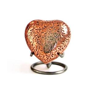 พรีเมี่ยมคลาสสิกทองแดงโอ๊คหัวใจพร้อมขาตั้งที่ระลึกสัตว์เลี้ยงโกศสำหรับงานศพขี้เถ้าโลหะทองเหลือง/อลูมิเนียม - Product Image 1