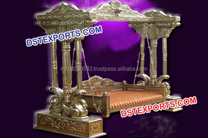 Balançoire de mariage indienne balançoire de mariage dorée scène de mariage Jhula ensemble USA vente en gros Mehendi configuration de scène Australie prix d'usine vente - Product Image 3