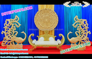 Statue de paon pour entrée de mariage, en Fiber de haute qualité, décoration pour porte de réception de mariage - Product Image 5