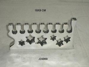 Portavelas de metal de alta calidad hecho en aluminio con espejo pulido Metal Menorah aluminio fundido decoración de la boda - Product Image 3