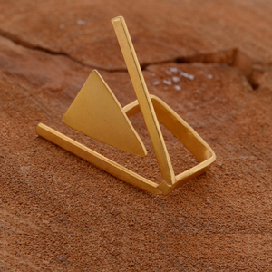 แหวนแต่งงานทองชุบลายเรขาคณิตทันสมัย ดีไซน์ใหม่มาแรง เครื่องประดับหมั้นสำหรับผู้หญิงและเด็กผู้หญิง ในราคาที่ดีที่สุด - Product Image 2