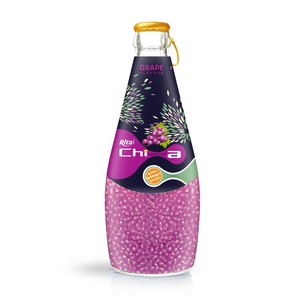 Vietnam Orange Flavor Chia Seed <b>Drink</b> 290ml Puree in <b>Glass</b> <b>Bottle</b> Handcrafted Beverage - Product Image 5